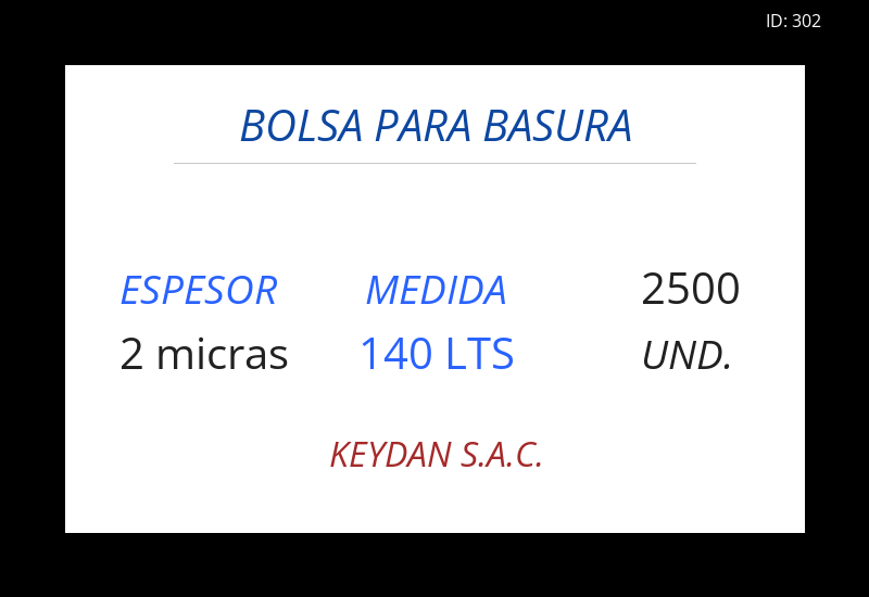 Bolsa NEGRO 34.00x39.00