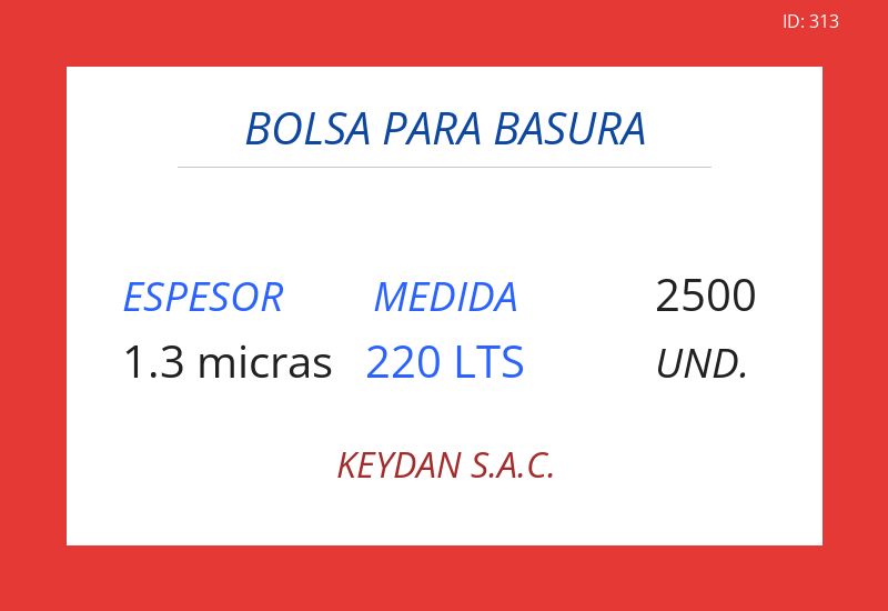 Bolsa ROJO 35.00x52.00