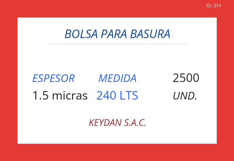 Bolsa Rojo 38.00x52.00