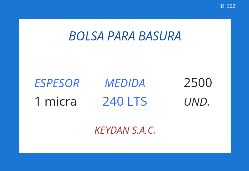 Bolsa AZUL 41.00x60.00