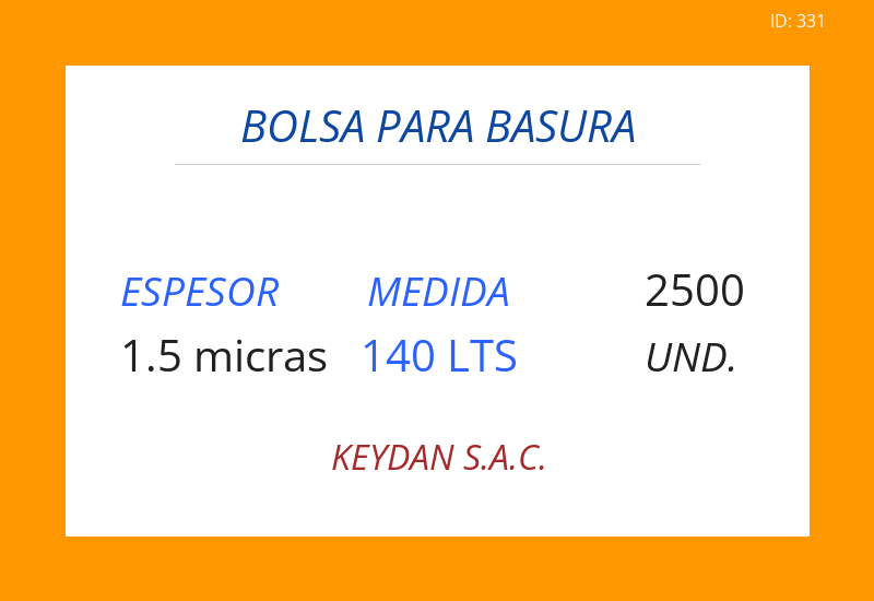 Bolsa NARANJA  34.00x39.00