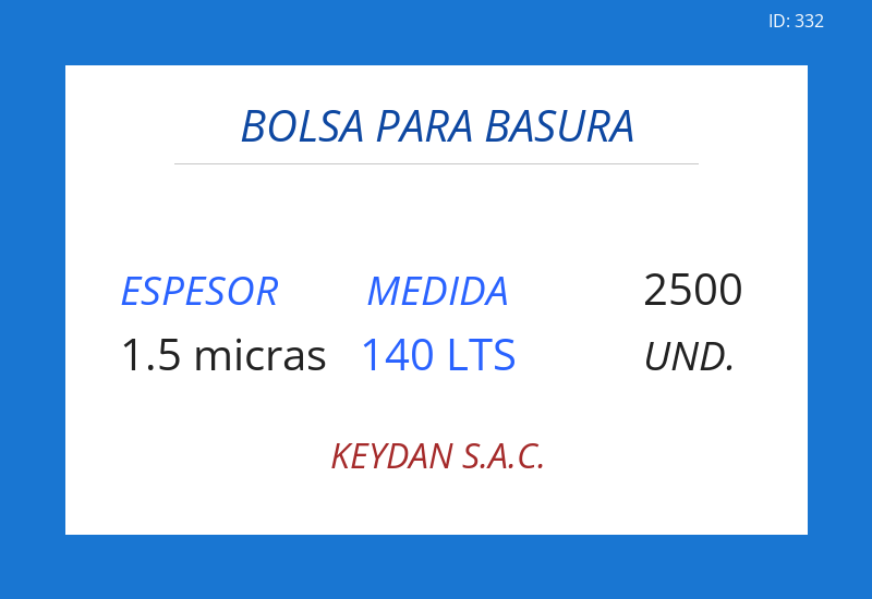 Bolsa AZUL 34.00x39.00