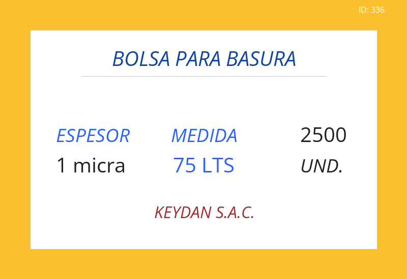 Bolsa Amarillo 27.00x34.00