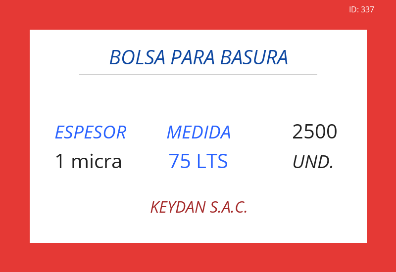 Bolsa ROJO 27.00x34.00