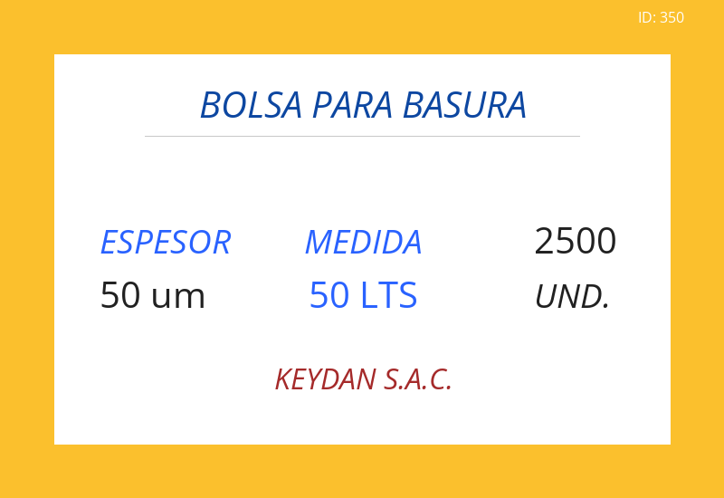 Bolsa Amarillo 24.00x27.00