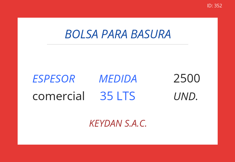 Bolsa ROJO 24.00x25.00