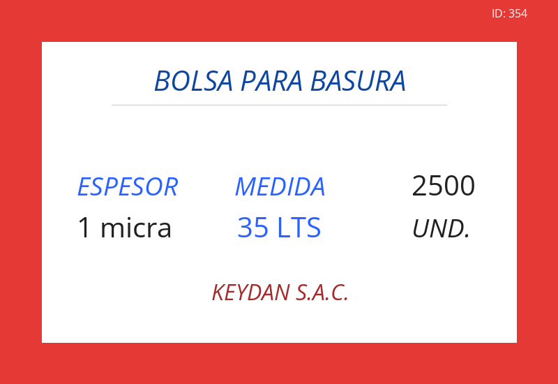 Bolsa ROJO 24.00x25.00