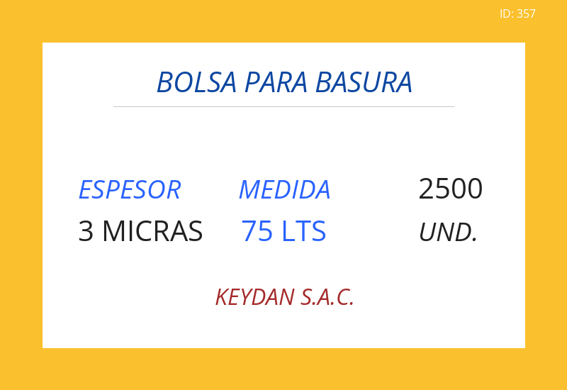 Bolsa Amarillo 27.00x34.00