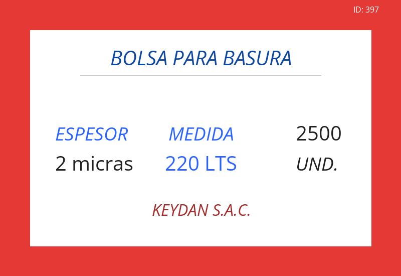 Bolsa ROJO 35.00x52.00